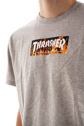 Thrasher T-Shirt - Blaze (Athletic Grey)