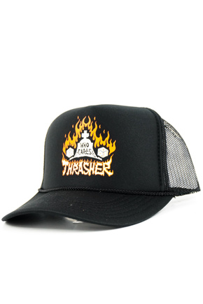 Thrasher baseball cap - Who Cares by Neckface trucker (black)