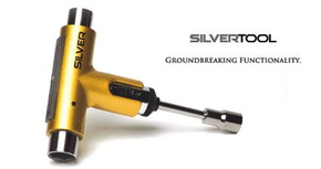 Silver Skateboard Wrench - Premium Tool - Team Gold
