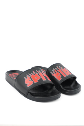 Spitfire Flip Flops - Demonseed Script Slides (black/red)