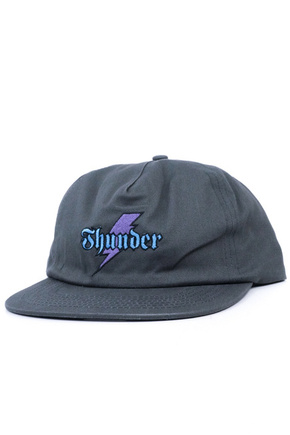 Thunder baseball cap - Bolt script snap (charocal)