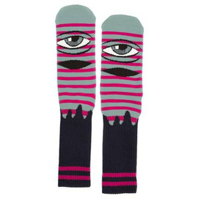 Toy Machine Socks - Sect Eye Stripe (sage/pink)