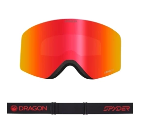 Dragon R1 OTG x Spyder Goggles - Black Red Lumalens Red Ionized & Lumalens Light Rose Lens