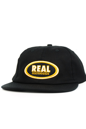 Real - Oval Emb Strapback Cap (black/orange)