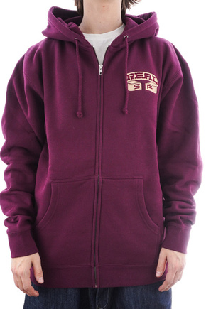 Real - Zip Hoodie Muni Embroidered (maroon/khaki)