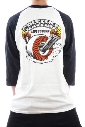 Spitfire 3/4 Longsleeve - Burnout (white/black/multi)
