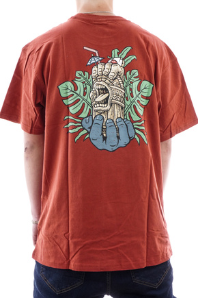 Santa Cruz T-Shirt - Tiki Hand Strip (dark rust)