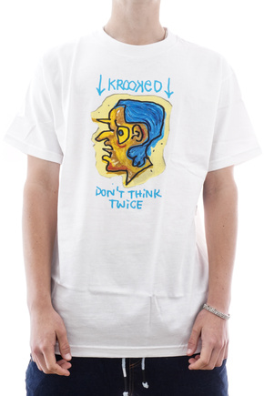 Krooked T-shirt - Blue Thinker (white)
