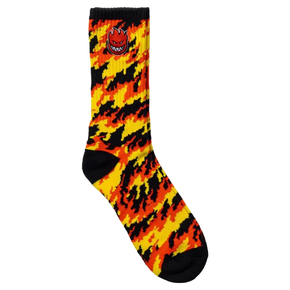 Spitfire Socks - Bighead Fill Embroidered Flame Crew (red/black/orange)
