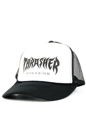 Thrasher baseball cap - Metal Trucker (black/white/black)