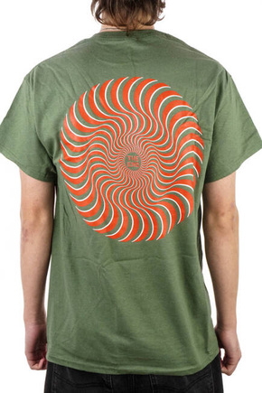 Spitfire T-Shirt - Classic Swirl Oval Mil (green)