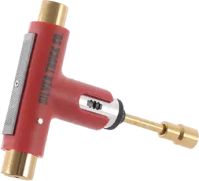 Silver skateboard key - (red/gold)