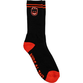 Spitfire Socks - Bighead Embroidered Stripe Swirl (Black/Red)