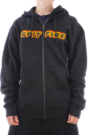Spitfire Sweatshirt - Zip Flames Script (black)