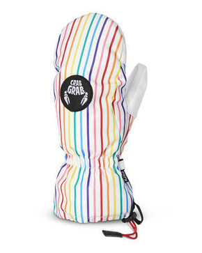 Crab Grab Snowboard Gloves - Cinch Youth Mitt (rainbow stripes)