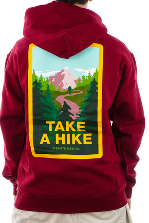 Skate Mental Sweatshirt - Take A Hike (burgundy)