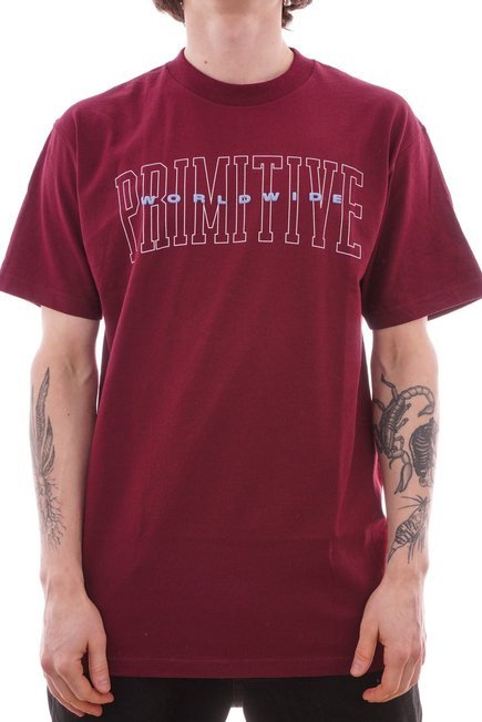 Koszulka Primitive - Worldwide (burgund)