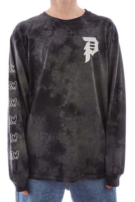 Longsleeve Primitive - Doom Washed (tiedye grey/black)