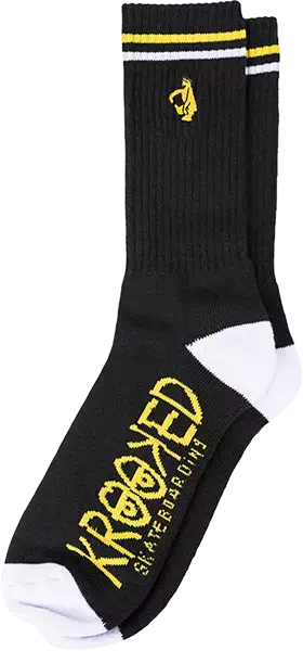 Skarpety Krooked - Shmoo EMB (black/white/yellow)