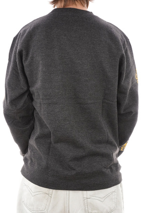 Bluza Crewneck Krooked - Naskar  (charcoal heather/gold)