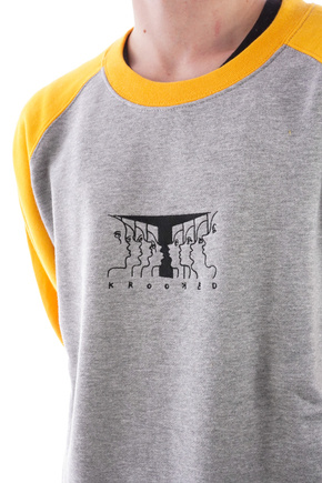 Bluza Krooked - Crew Faces (grey/gold)