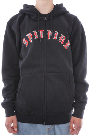 Bluza Spitfire - Zip Old E Emb (black/red/white)