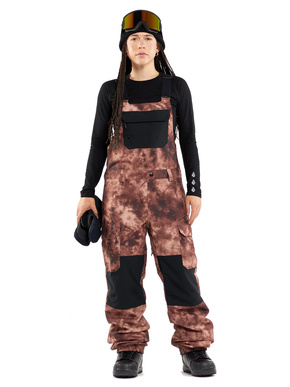 Damskie spodnie snowboardowe Volcom - Creston 3d Stretch bib  overall  (pink salt wash)