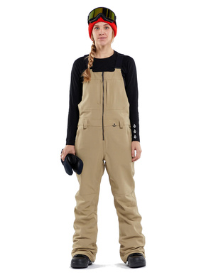 Damskie spodnie snowboardowe Volcom - Swift Bib Overall  (dark khaki)