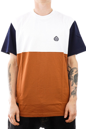 Koszulka Elade - Colour Block white/brown/navy blue