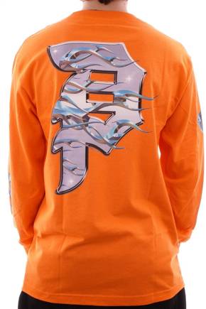 Longsleeve Primitive -Dirty P Chrome Flames (orange)