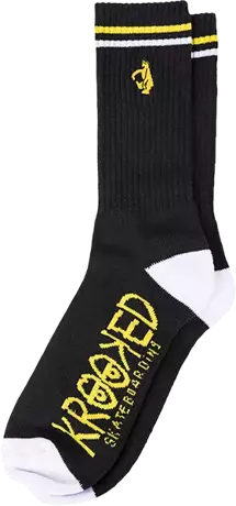 Skarpety Krooked - Shmoo EMB (black/white/yellow)