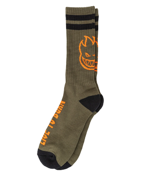 Skarpety Spitfire - Head Up (olive/orange/black)